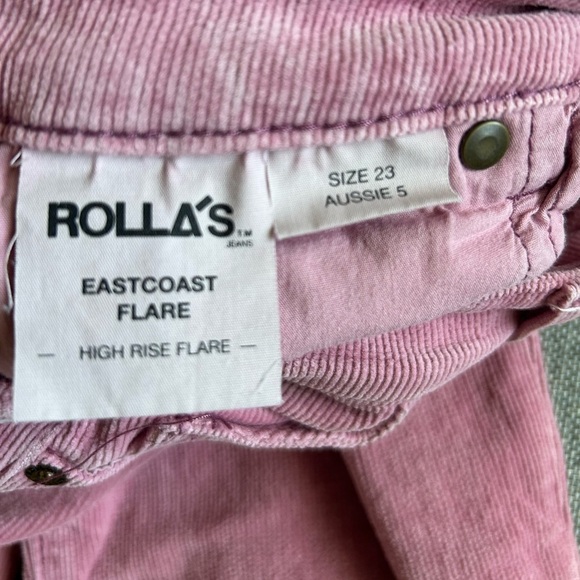 Rolla’s- Eastcoast Pink Flared Corduroy Pants - Picture 10 of 13